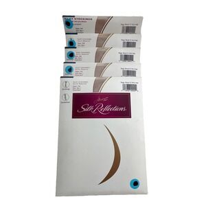 VTG Haynes Silk Reflections Garter Req Stockings Travel Buff Size 1 Lot of 5